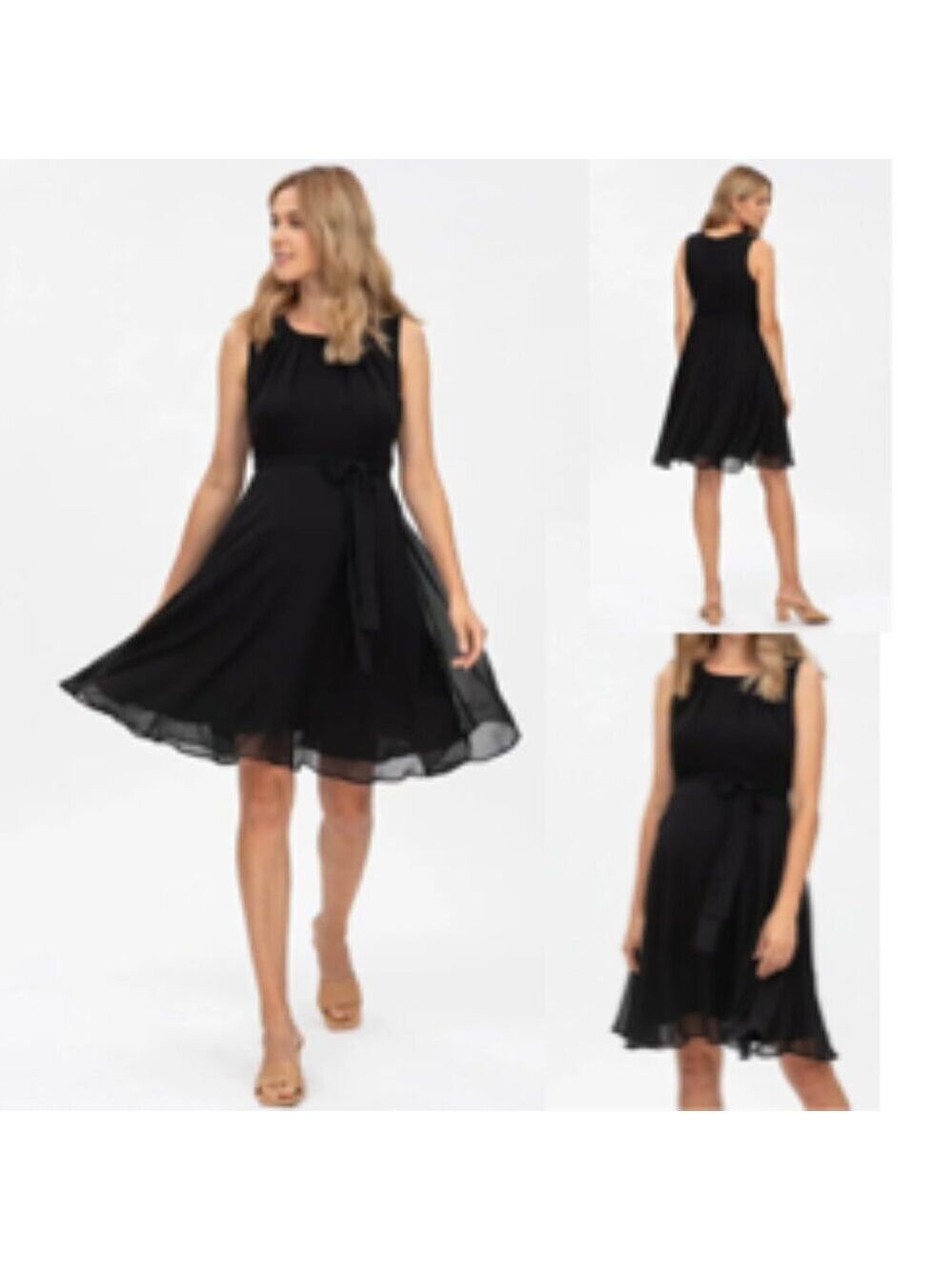 Pietro Brunelli Chiffon Maternity Dress Black Size Small